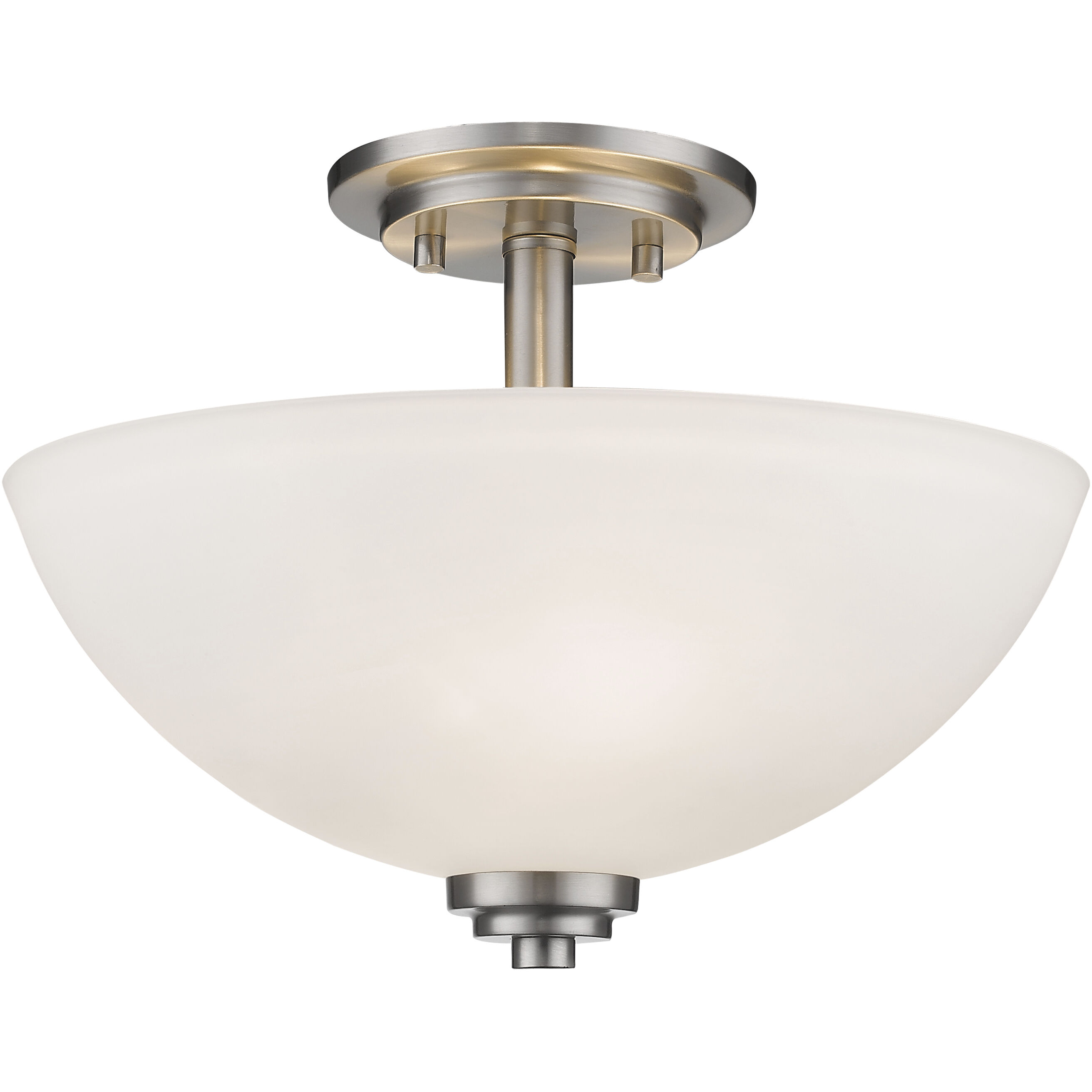 Ashton 3 Light 15.75 inch Brushed Nickel Semi Flush Mount Ceiling Light in 5.5