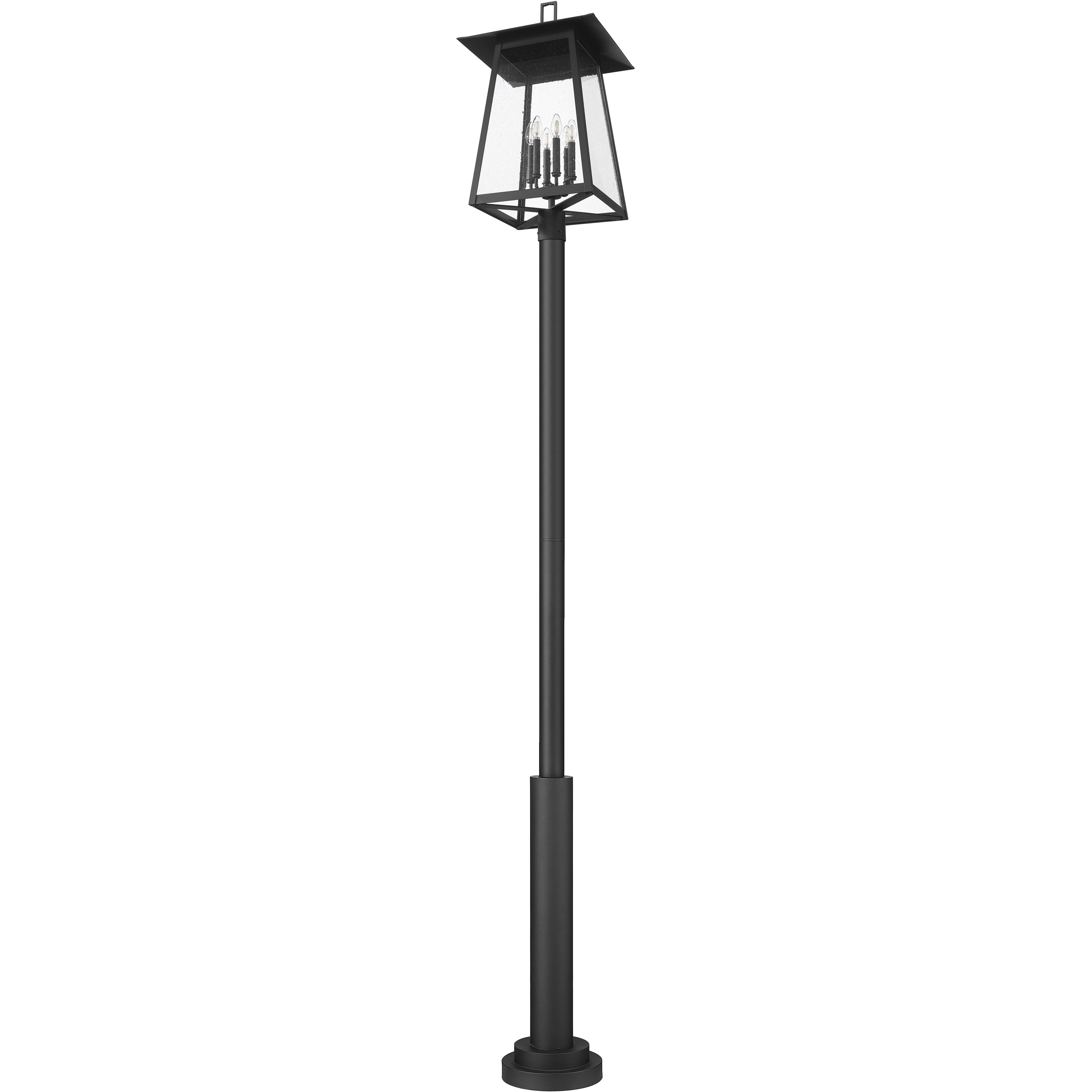 Rainer 6 Light 126 inch Black Outdoor Post Mounted Fixture in G9