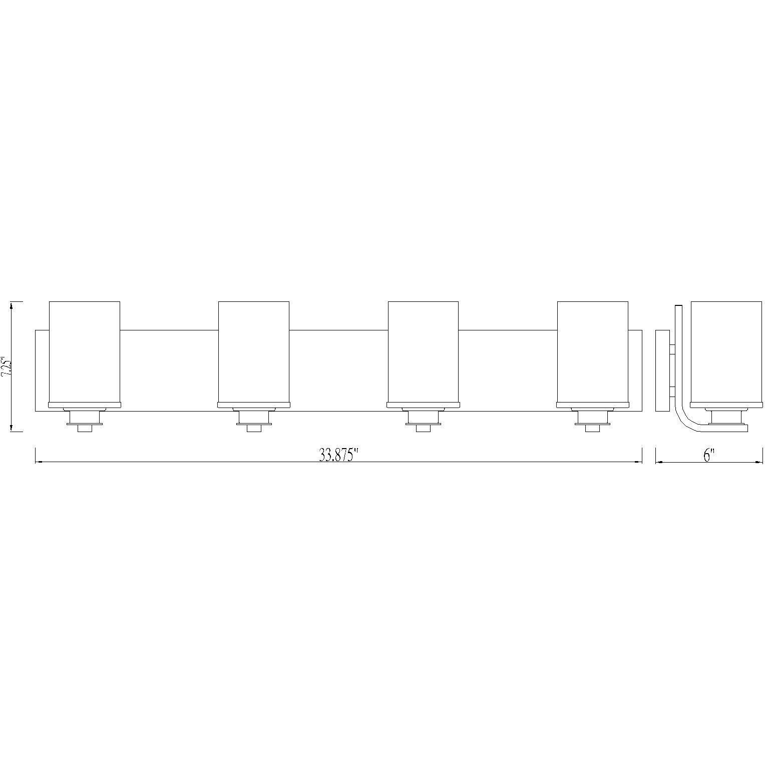 Beckett 4 Light 34 inch Matte Black Vanity Wall Light