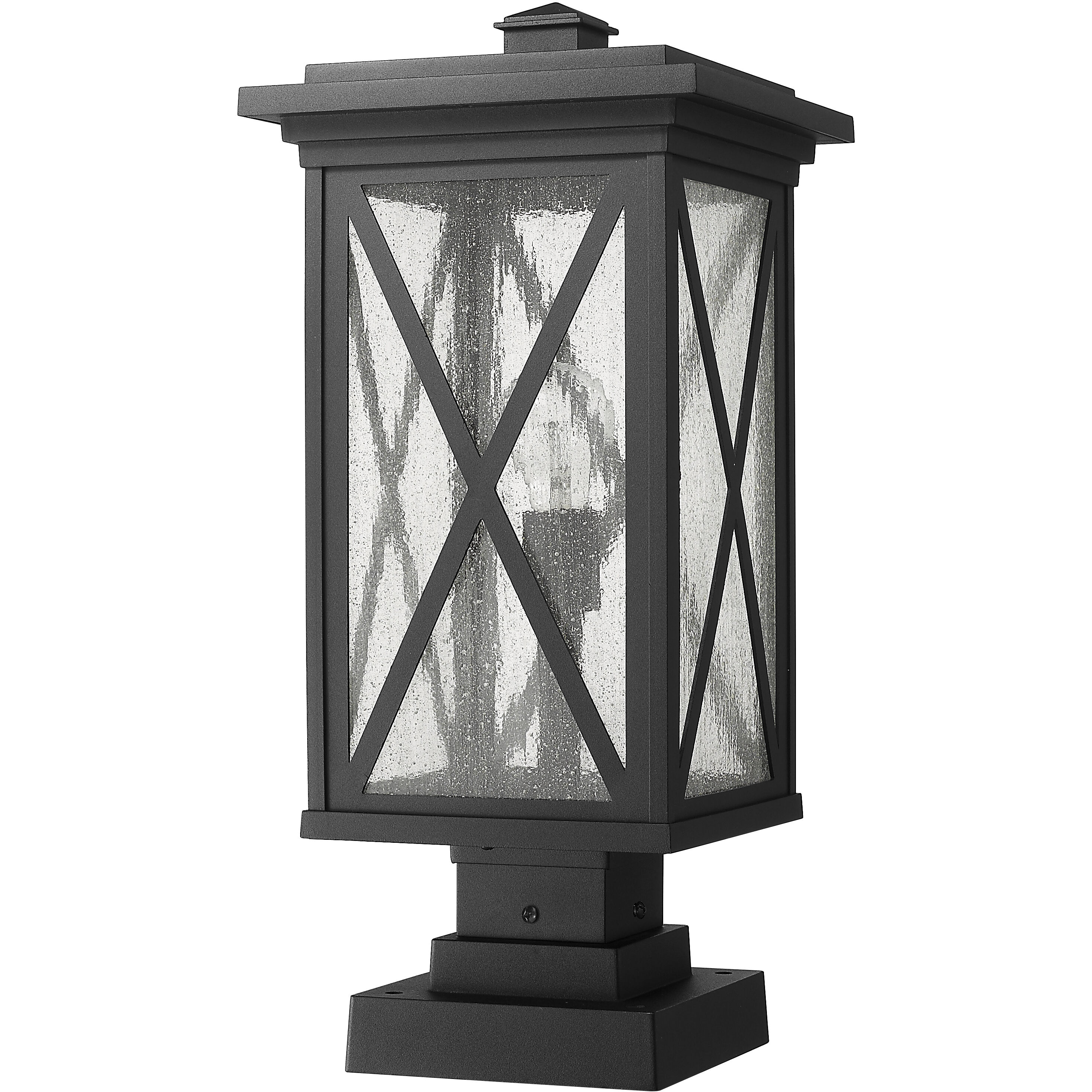 Brookside 1 Light 21.25 inch Black Outdoor Pier Mounted Fixture