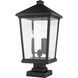 Beacon 3 Light 24.75 inch Black Outdoor Pier Mounted Fixture