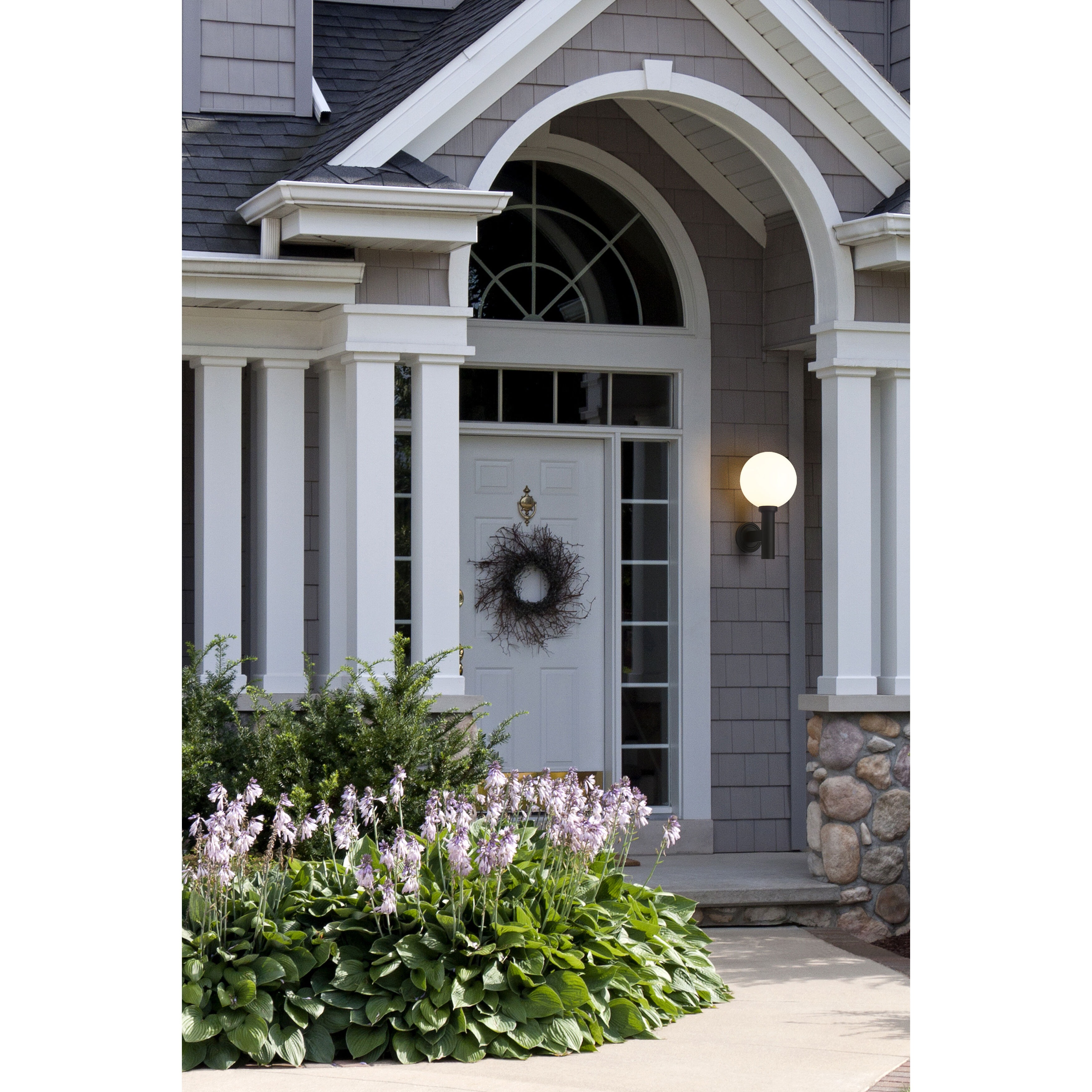 Laurent 1 Light 22.5 inch Black Outdoor Wall Light