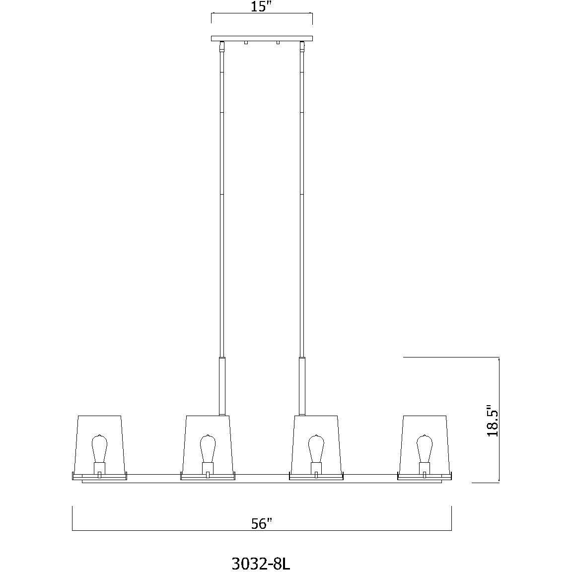 Callista 8 Light 56 inch Polished Nickel Linear Chandelier Ceiling Light