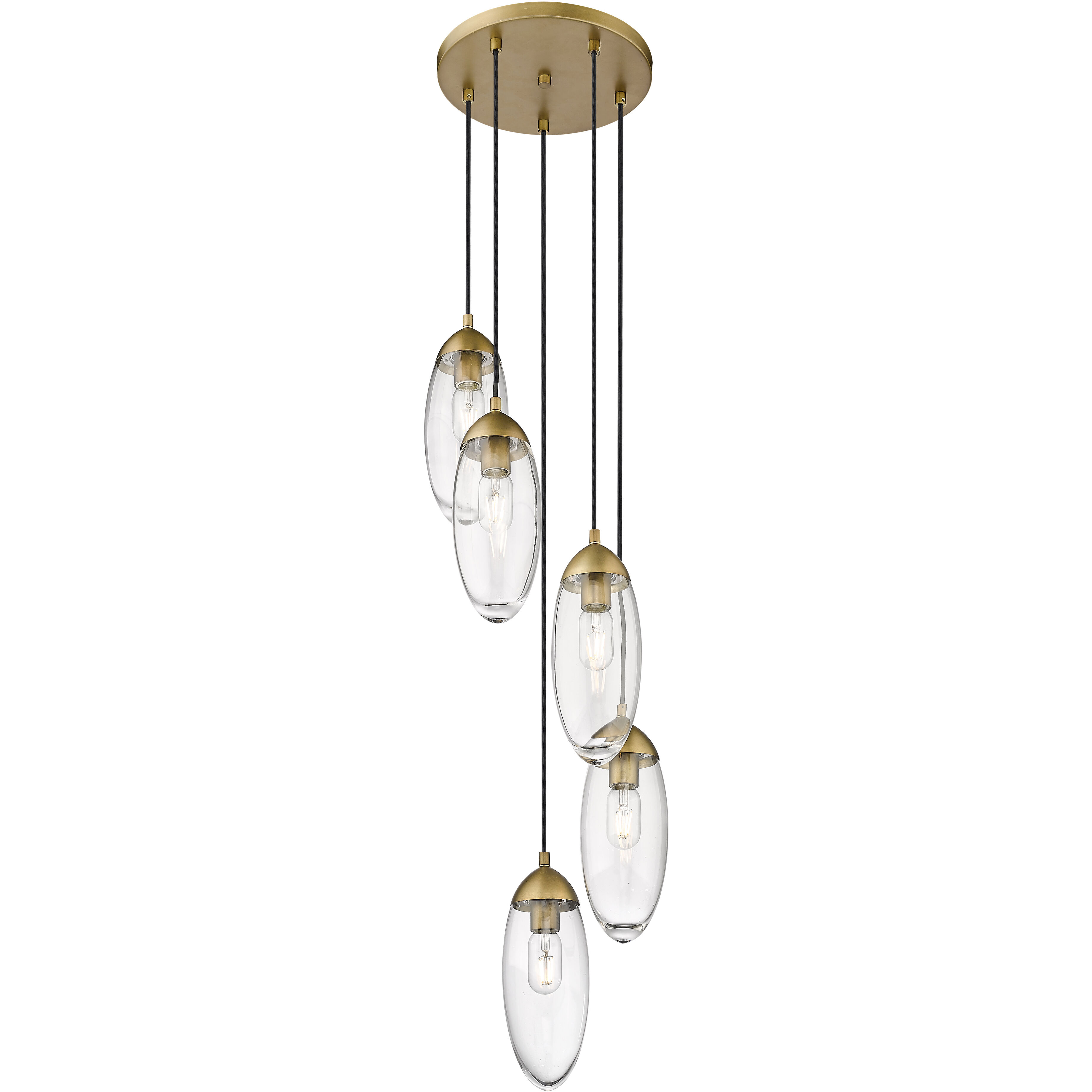 Arden 5 Light 12 inch Rubbed Brass Chandelier Ceiling Light