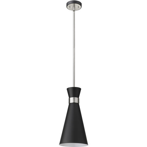 Soriano 1 Light 8 inch Matte Black and Brushed Nickel Pendant Ceiling Light