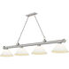 Cordon 4 Light 81.25 inch Brushed Nickel Billiard Ceiling Light in Matte Opal Glass