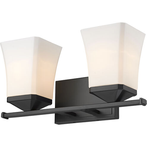 Darcy 2 Light 16 inch Matte Black Vanity Wall Light