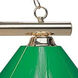 Sharp Shooter 2 Light 42 inch Polished Brass Billiard Ceiling Light in Green Plastic