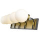 Parsons 5 Light 42.25 inch Matte Black and Olde Brass Vanity Wall Light
