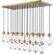 Arden 23 Light 54 inch Rubbed Brass Linear Chandelier Ceiling Light