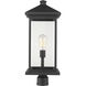 Portland 1 Light 24 inch Black Outdoor Post Mount Fixture in Clear Beveled Glass, 12