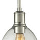 Mason 1 Light 8 inch Brushed Nickel Pendant Ceiling Light in Clear Seedy Glass