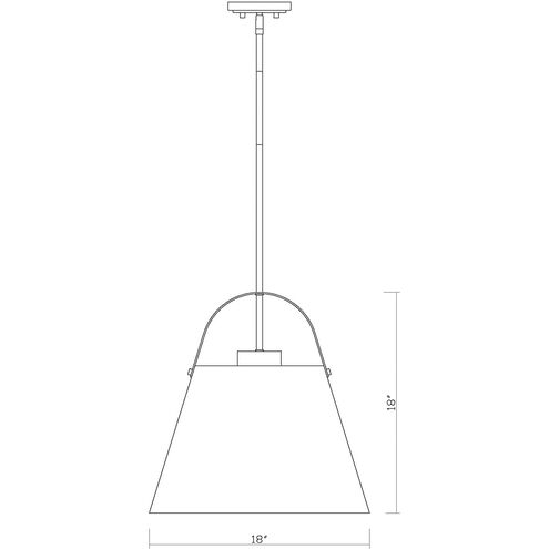 Z-Studio 1 Light 18 inch Matte White and Heritage Brass Pendant Ceiling Light