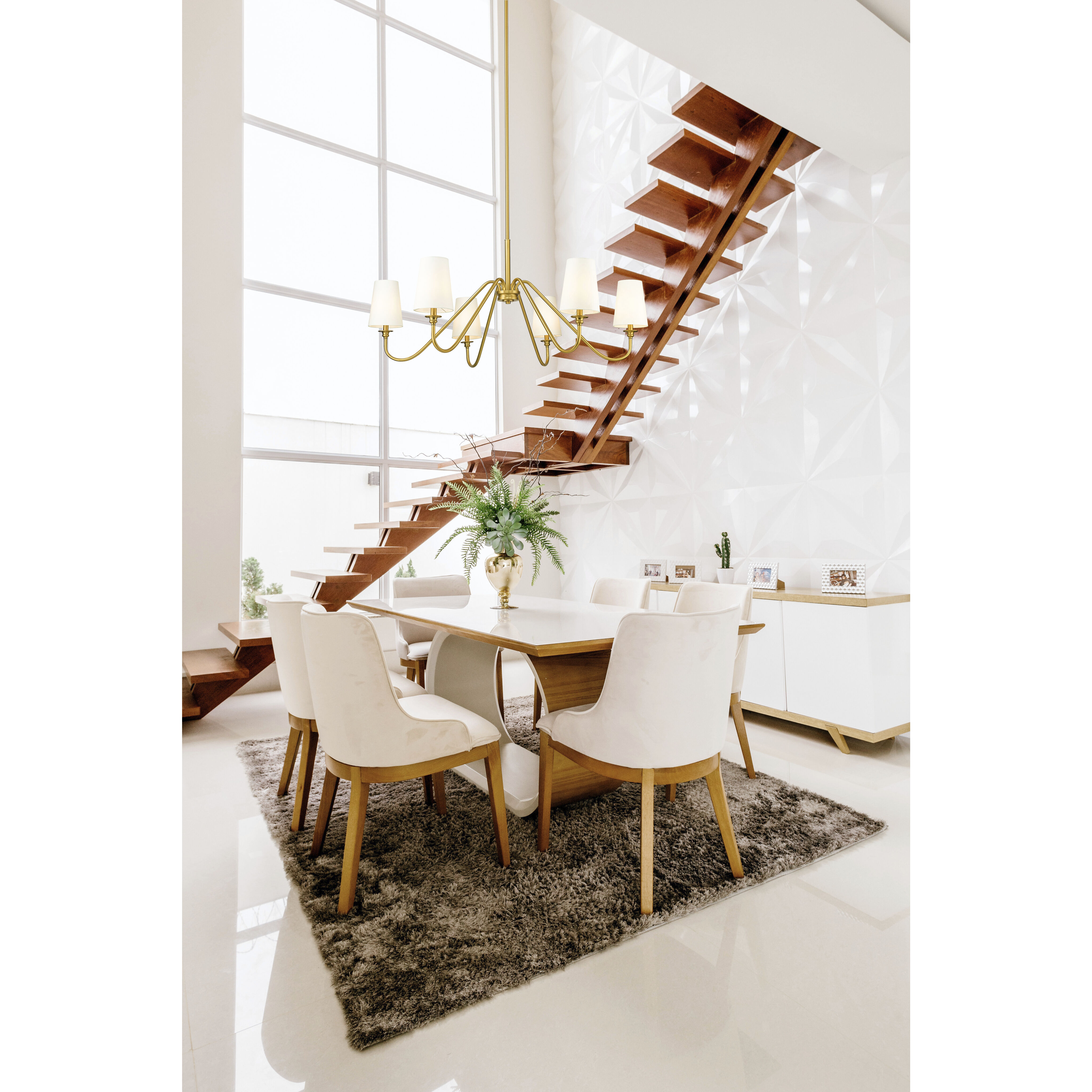 Gianna 6 Light 46.25 inch Modern Gold Chandelier Ceiling Light