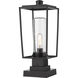 Sheridan 1 Light 19.75 inch Black Outdoor Pier Mounted Fixture in Seedy Glass