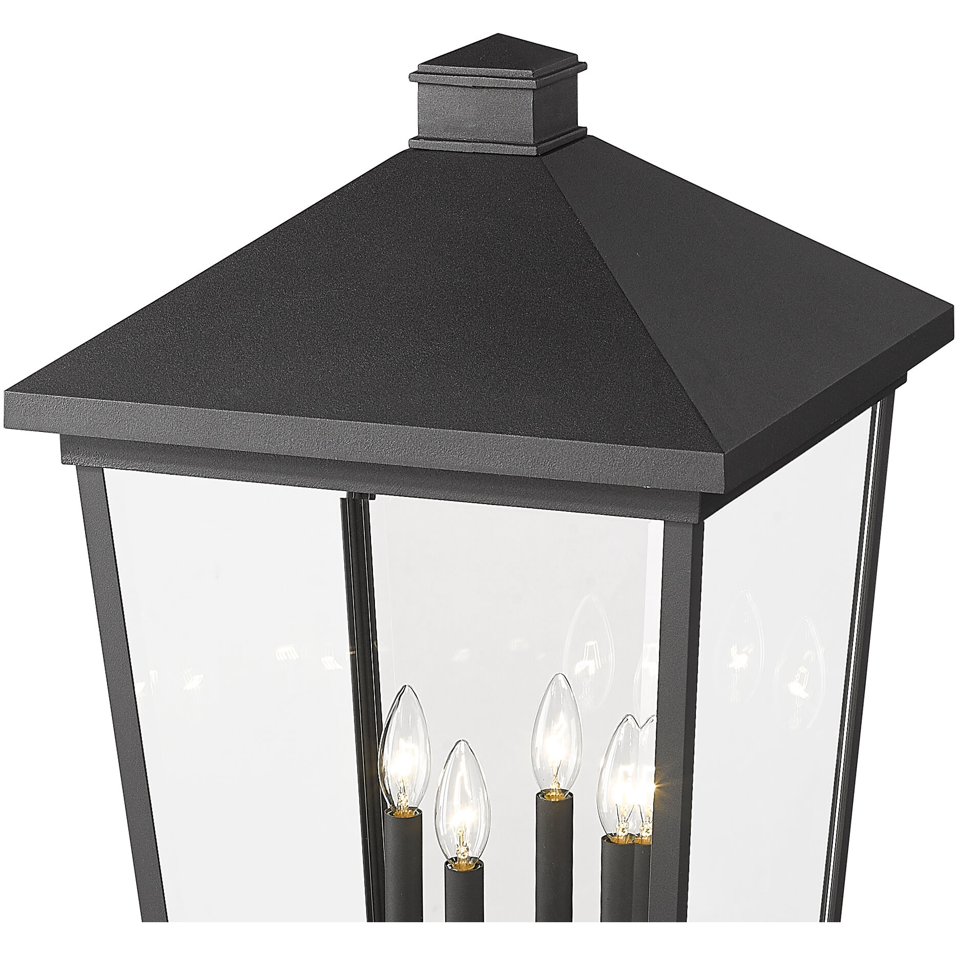 Beacon 4 Light 124.5 inch Black Outdoor Post Mounted Fixture