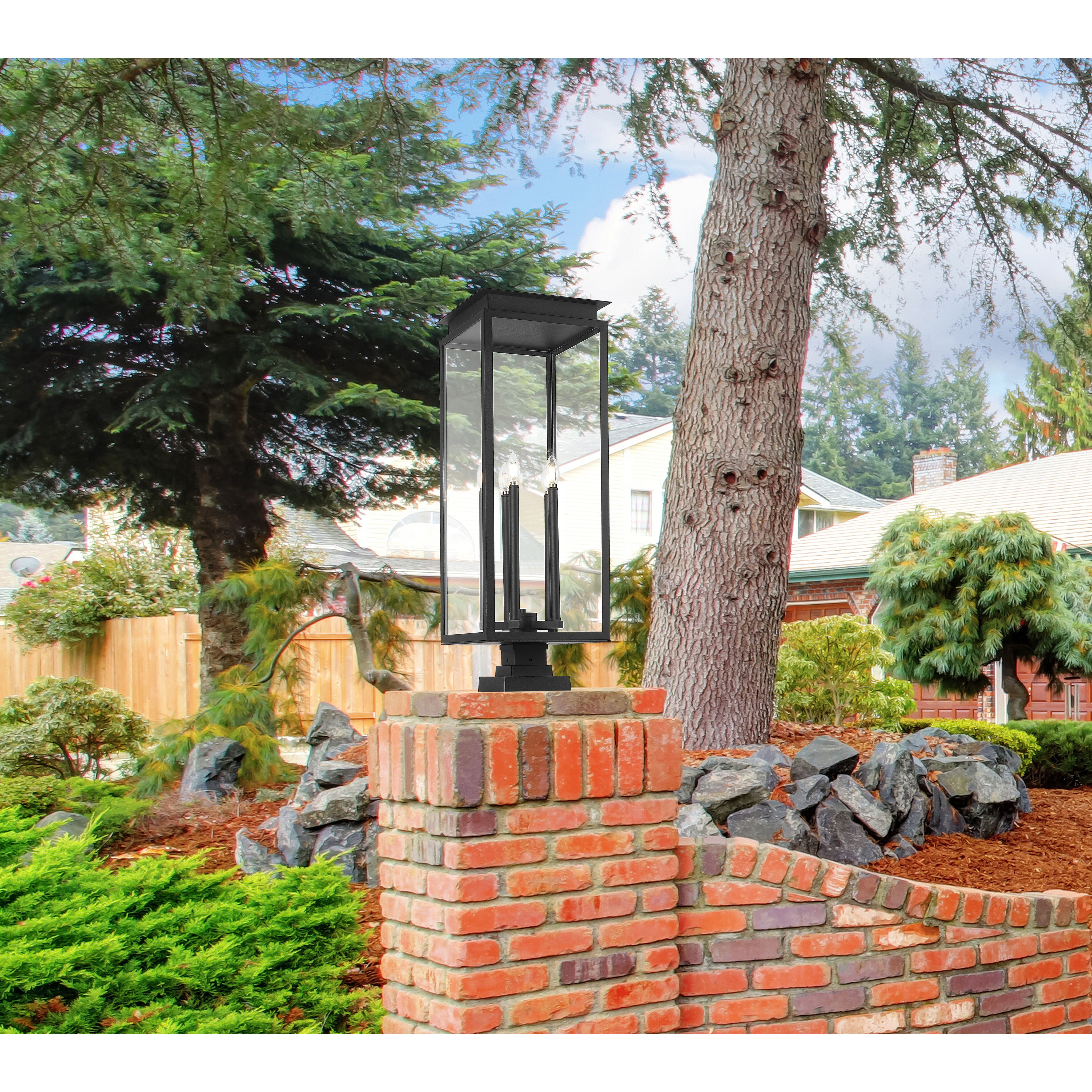 Nova 5 Light 36.75 inch Black Outdoor Pier Mounted Fixture