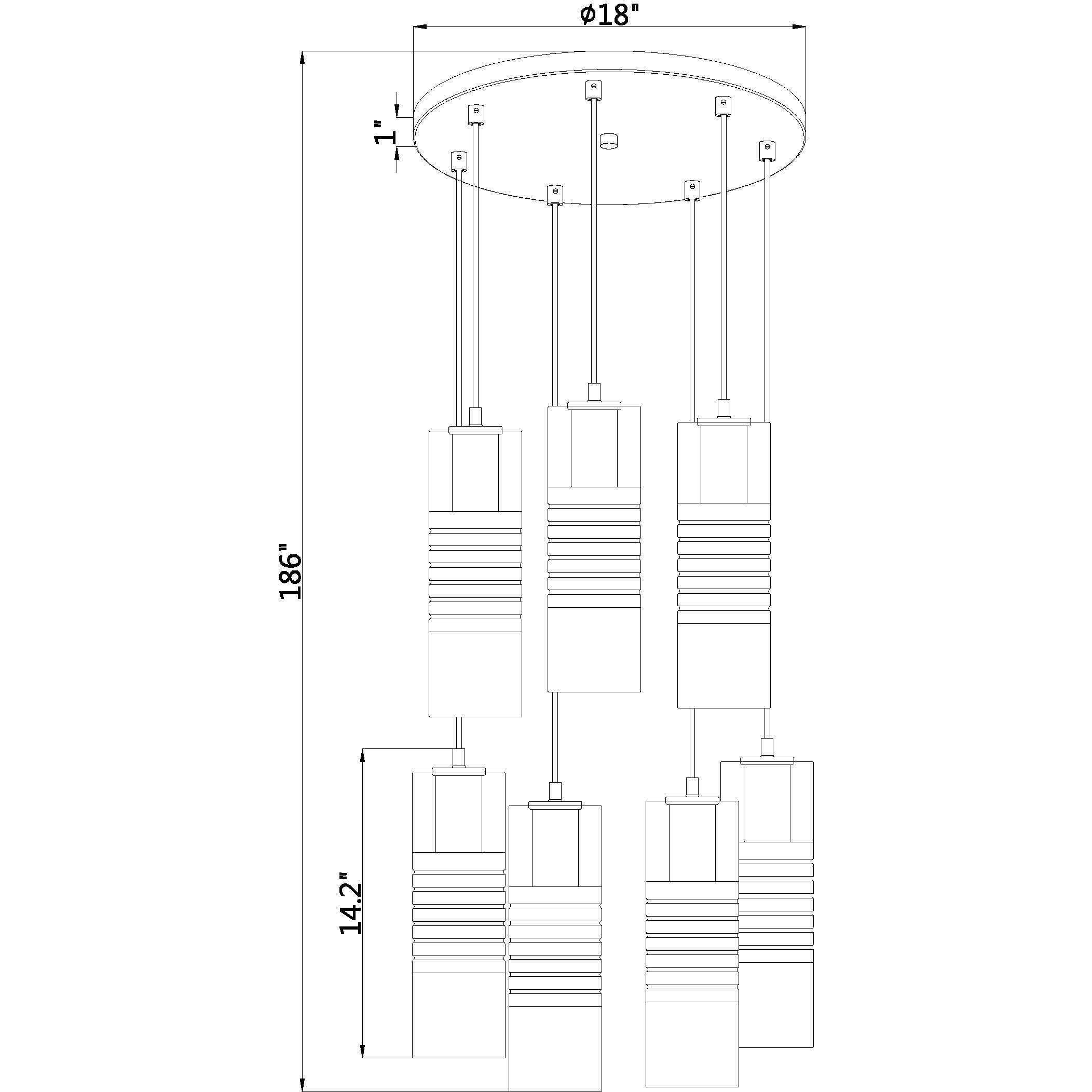 Alton 7 Light 18 inch Modern Gold Chandelier Ceiling Light