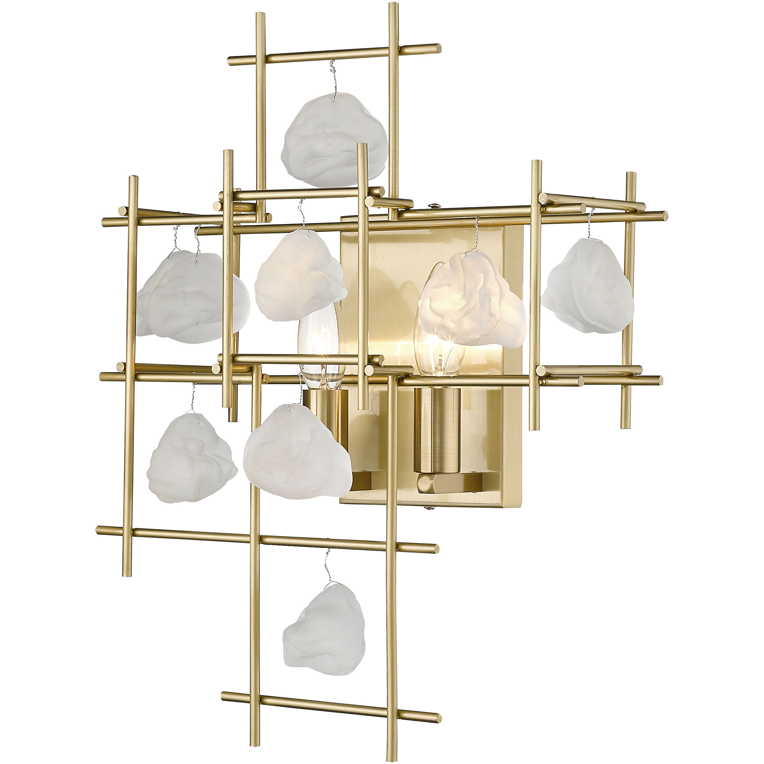 Garroway 2 Light 13.5 inch Aged Brass Wall Sconce Wall Light