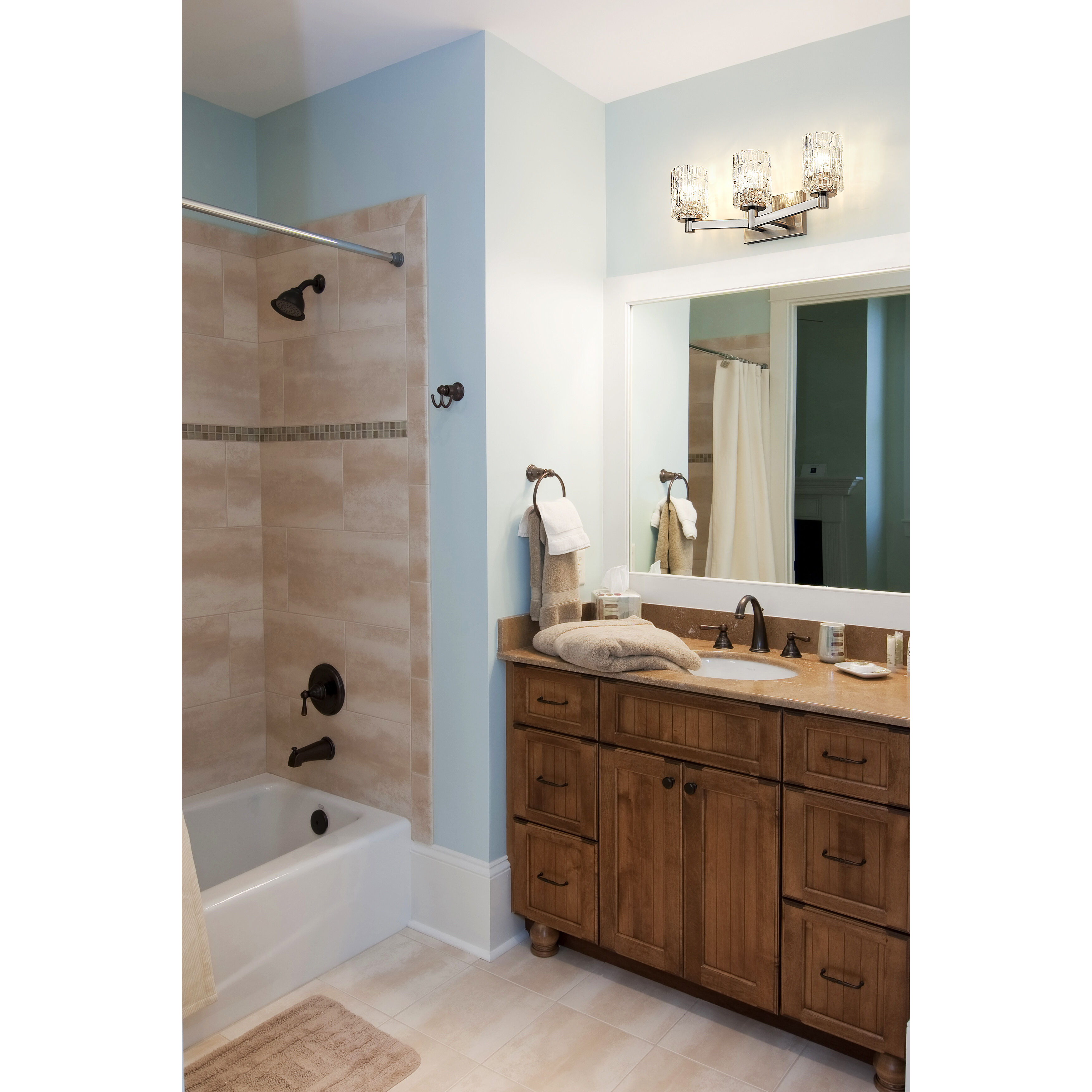 Aubrey 3 Light 22.5 inch Brushed Nickel Vanity Wall Light