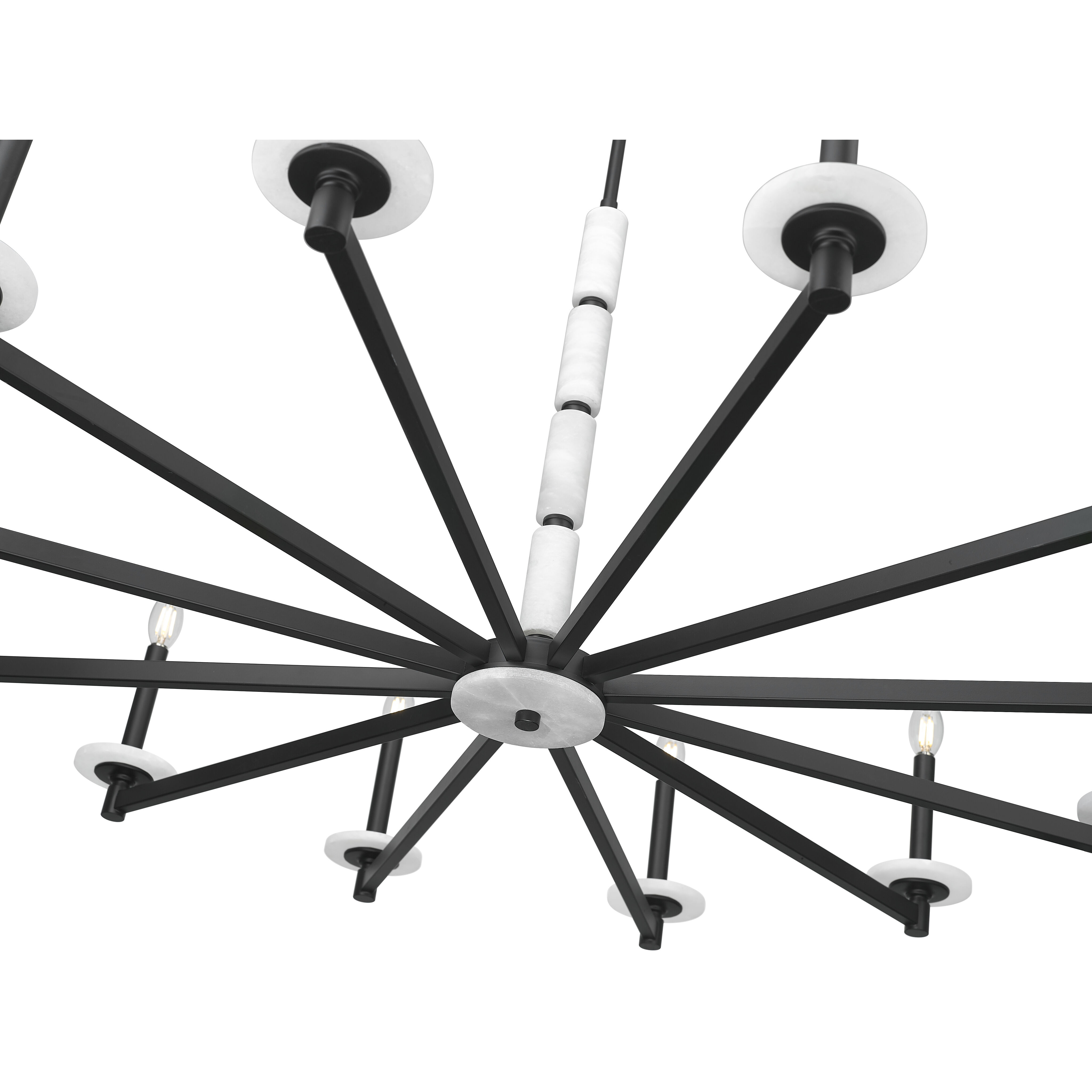 Kaden 12 Light 48 inch Matte Black Chandelier Ceiling Light