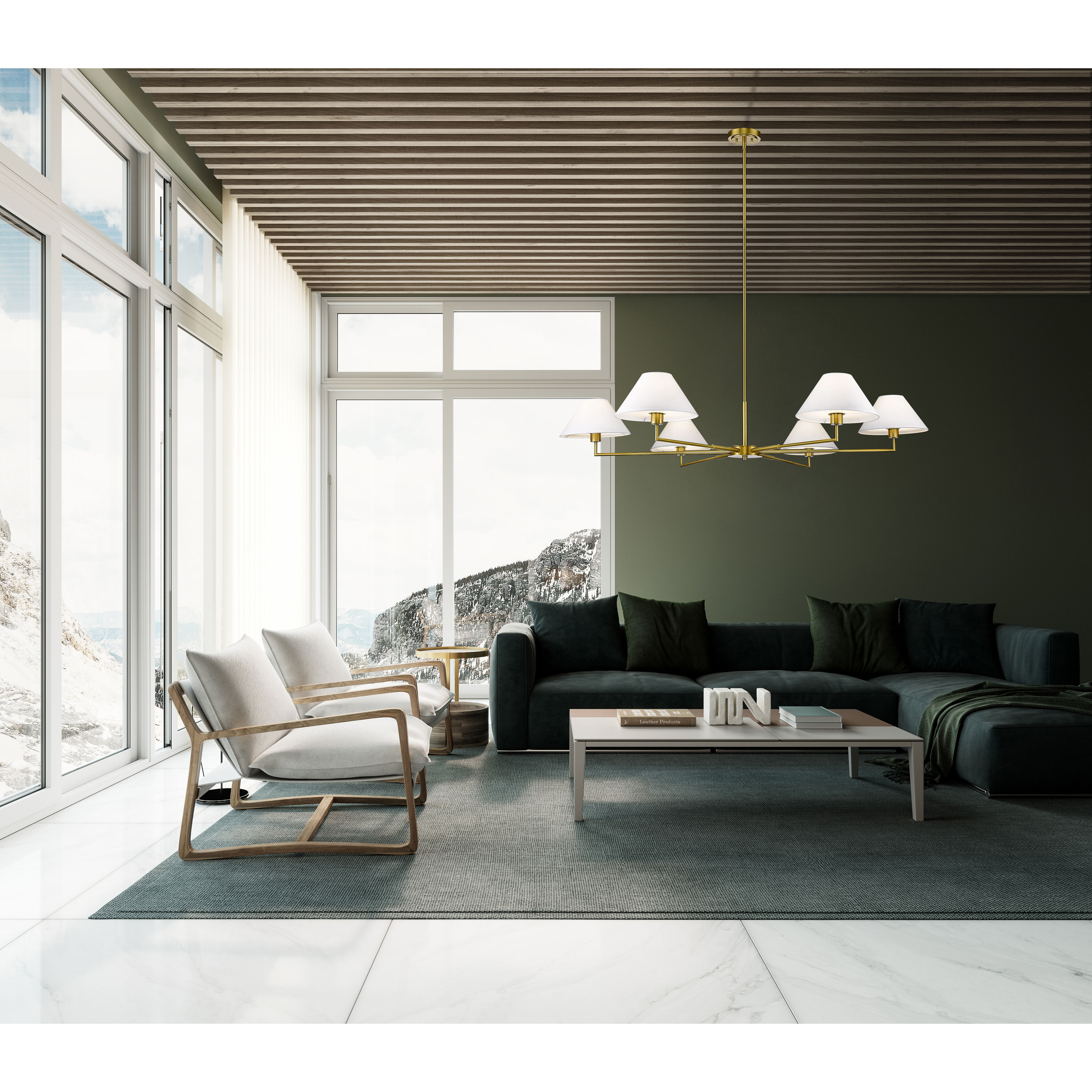 Leila 6 Light 63 inch Luxe Gold Chandelier Ceiling Light