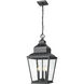 Raphael 3 Light 12 inch Sand Black Outdoor Chain Mount Ceiling Fixture in Soft Sand Black