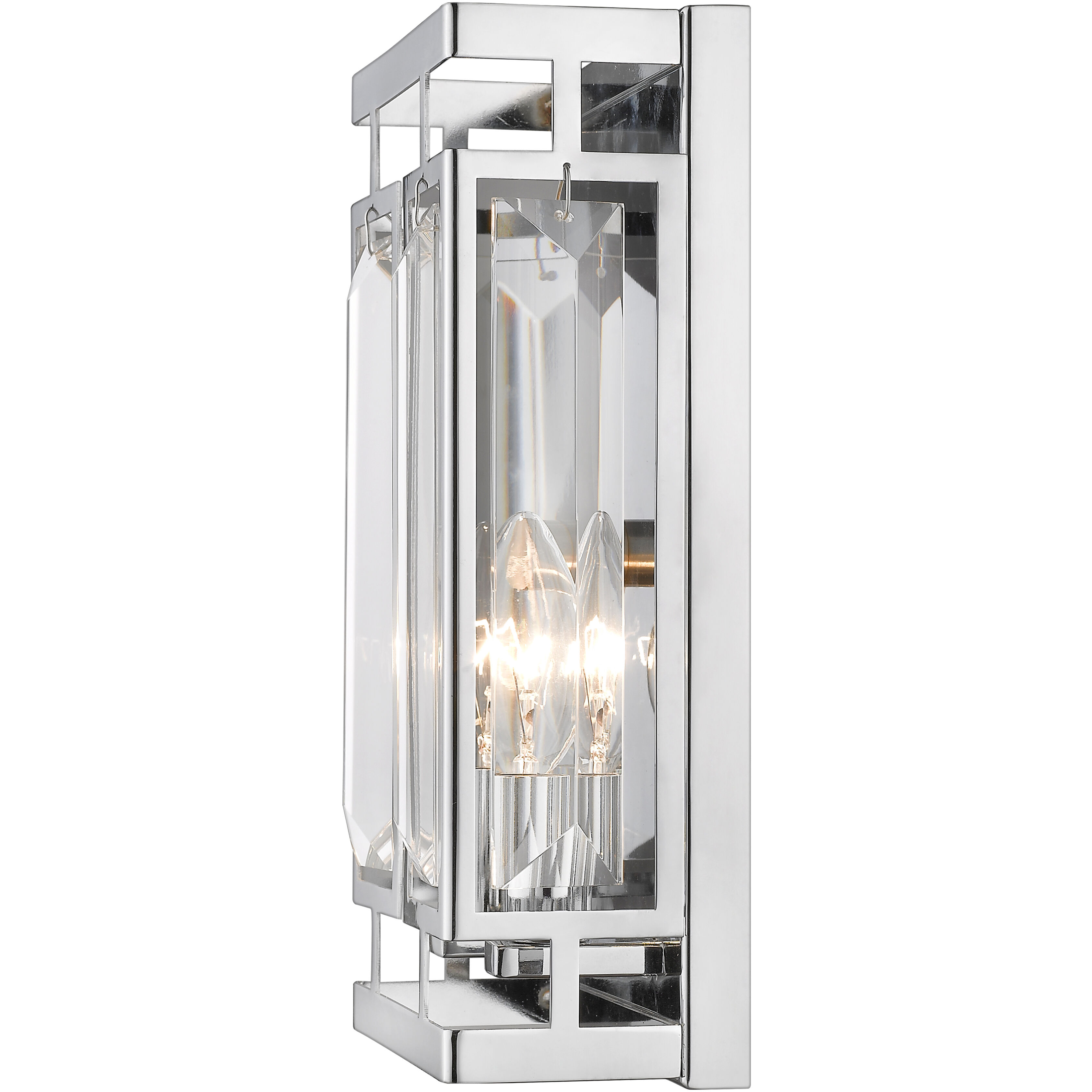Mersesse 2 Light 3.5 inch Chrome Wall Sconce Wall Light in 2.86, Clear and Chrome