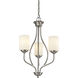 Cardinal 3 Light 13.5 inch Brushed Nickel Chandelier Ceiling Light