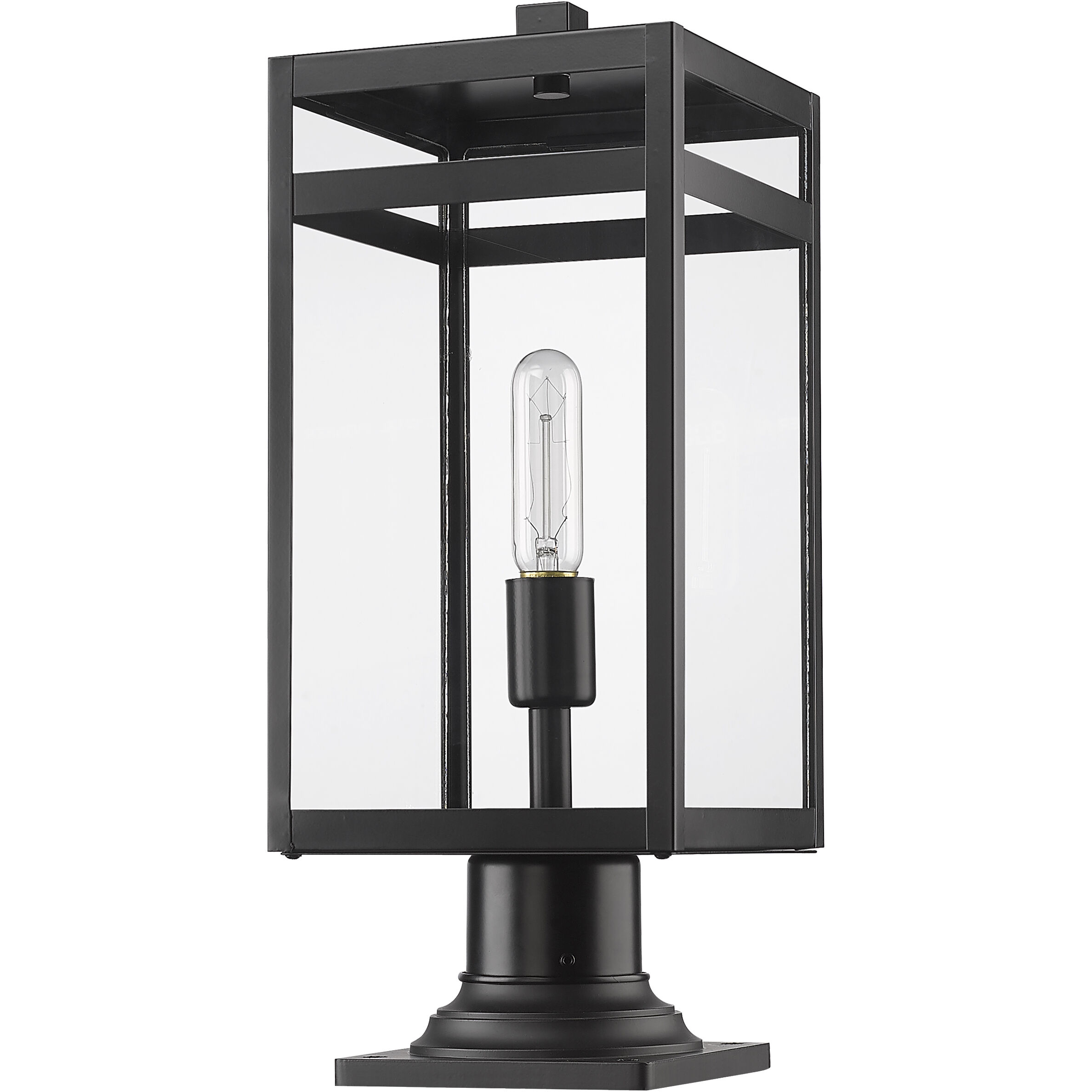 Nuri 1 Light 19.75 inch Black Outdoor Pier Mounted Fixture