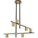 Calumet 6 Light 30 inch Matte Black and Olde Brass Chandelier Ceiling Light in Matte Black and Factory Bronze