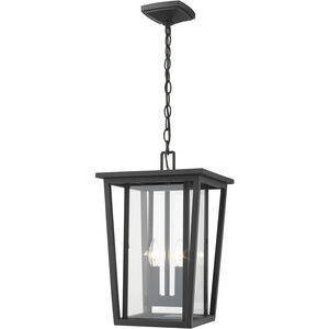 Seoul 2 Light 11 inch Black Outdoor Chain Mount Ceiling Fixture