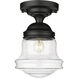 Vaughn 1 Light 10.5 inch Matte Black Flush Mount Ceiling Light