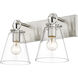 Harper 2 Light 15.5 inch Brushed Nickel Vanity Wall Light