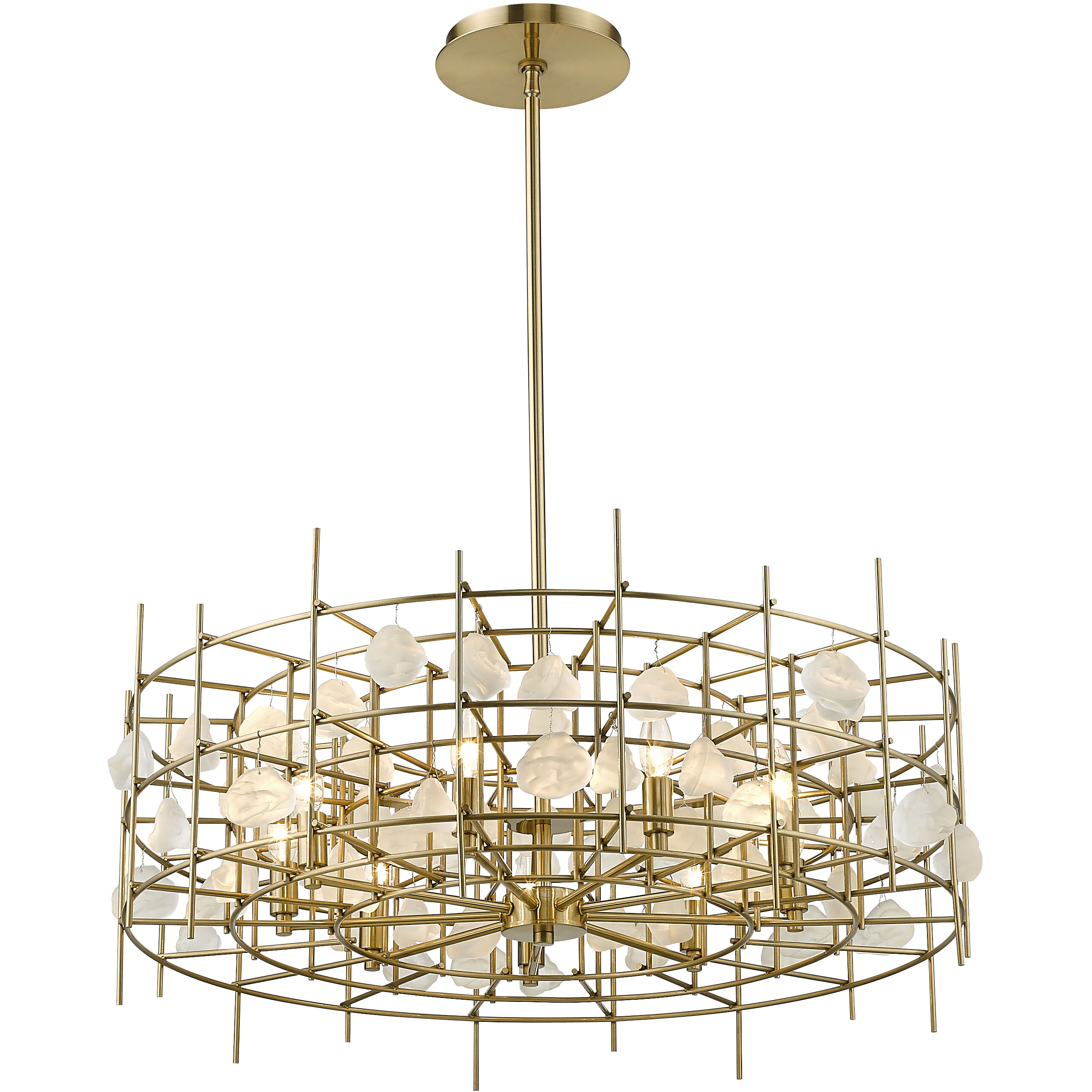 Garroway 9 Light 32 inch Aged Brass Chandelier Ceiling Light