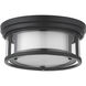 Willow 2 Light 12 inch Matte Black Flush Mount Ceiling Light