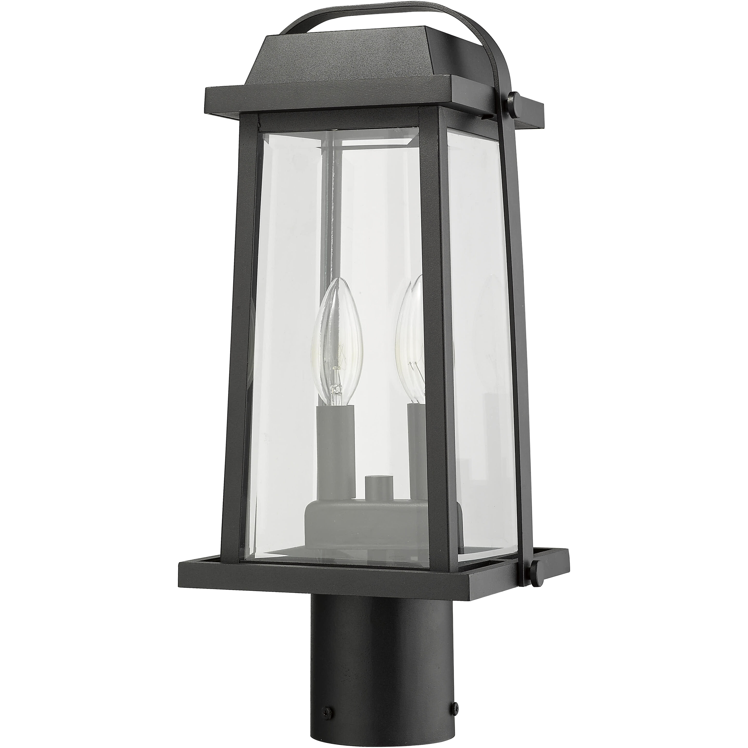 Millworks 2 Light 16.75 inch Black Outdoor Post Mount Fixture