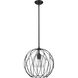 Elle 1 Light 16 inch Matte Black Pendant Ceiling Light