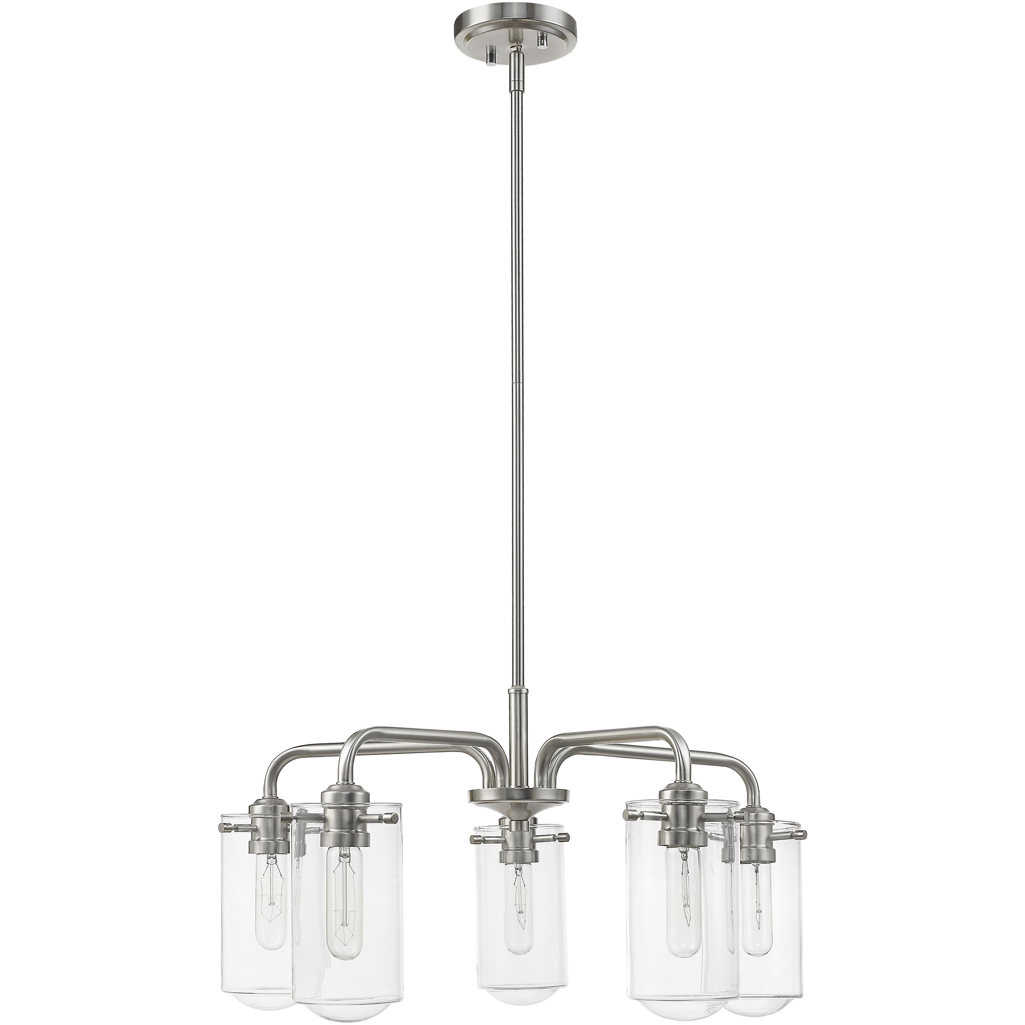 Delaney 5 Light 24 inch Brushed Nickel Chandelier Ceiling Light