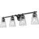 Andree 4 Light 32 inch Matte Black Bathroom Vanity Wall Light