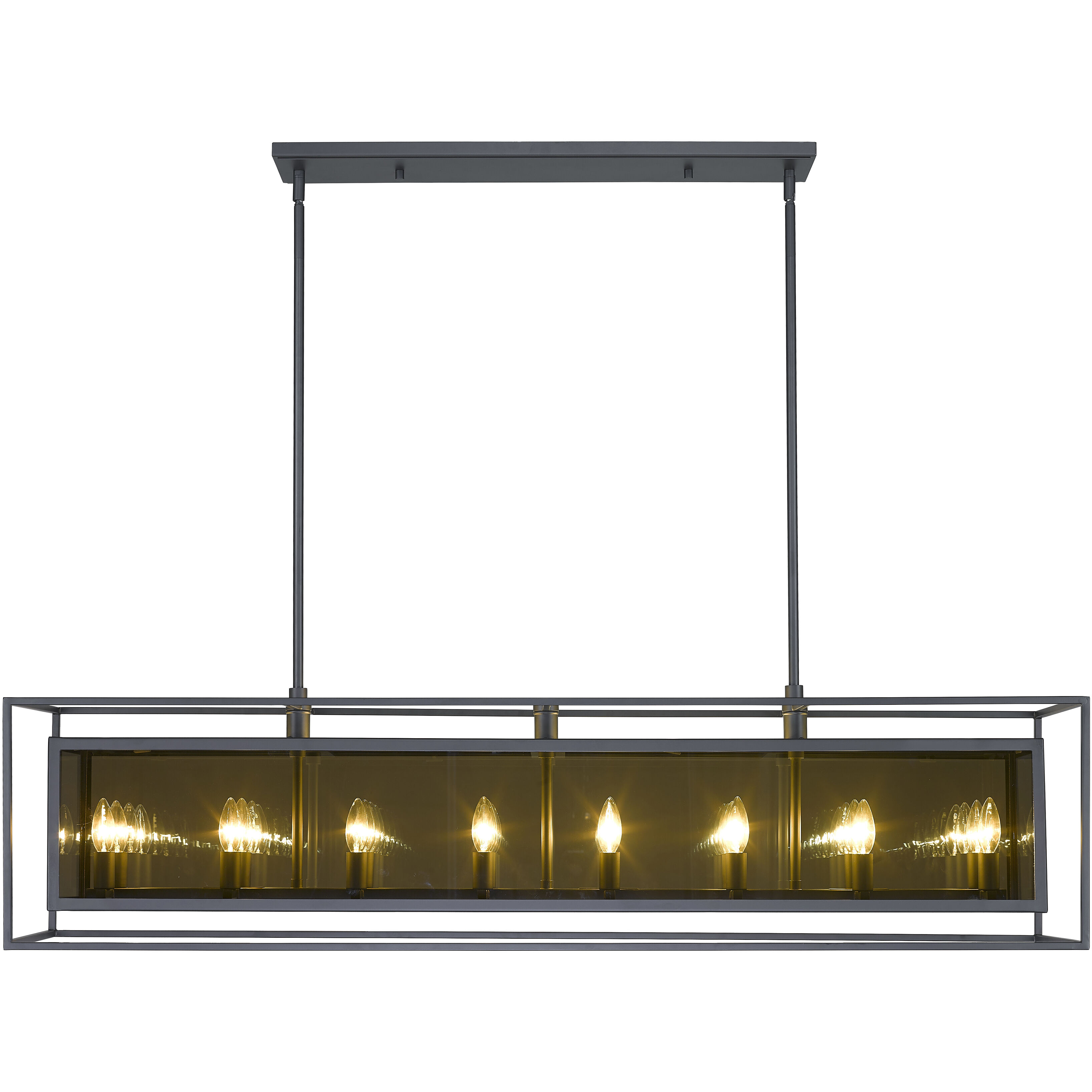 Infinity 16 Light 56 inch Misty Charcoal Linear Chandelier Ceiling Light