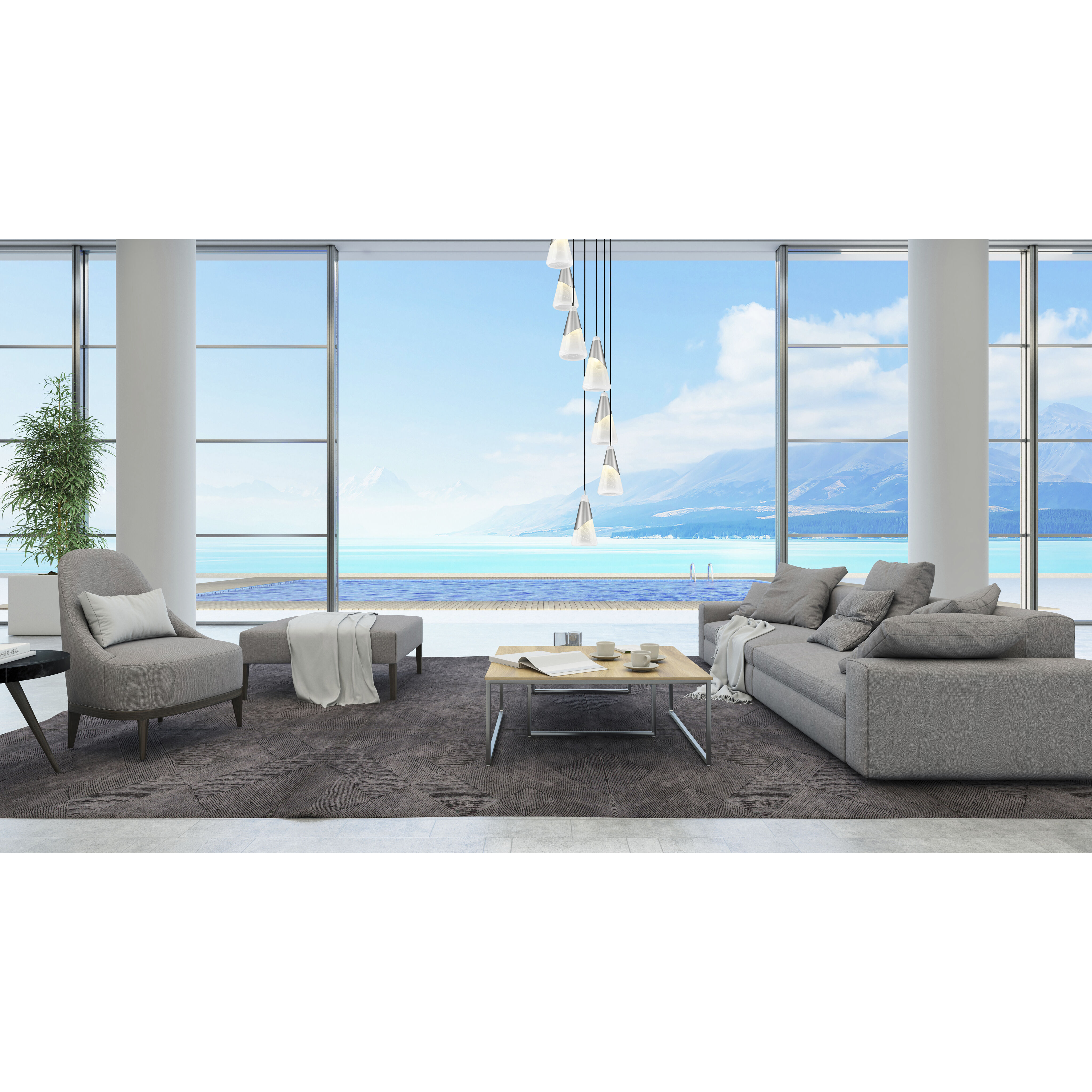 Aimie 7 Light 18 inch Brushed Nickel Chandelier Ceiling Light