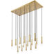Stari Linear Chandelier Ceiling Light in Modern Gold
