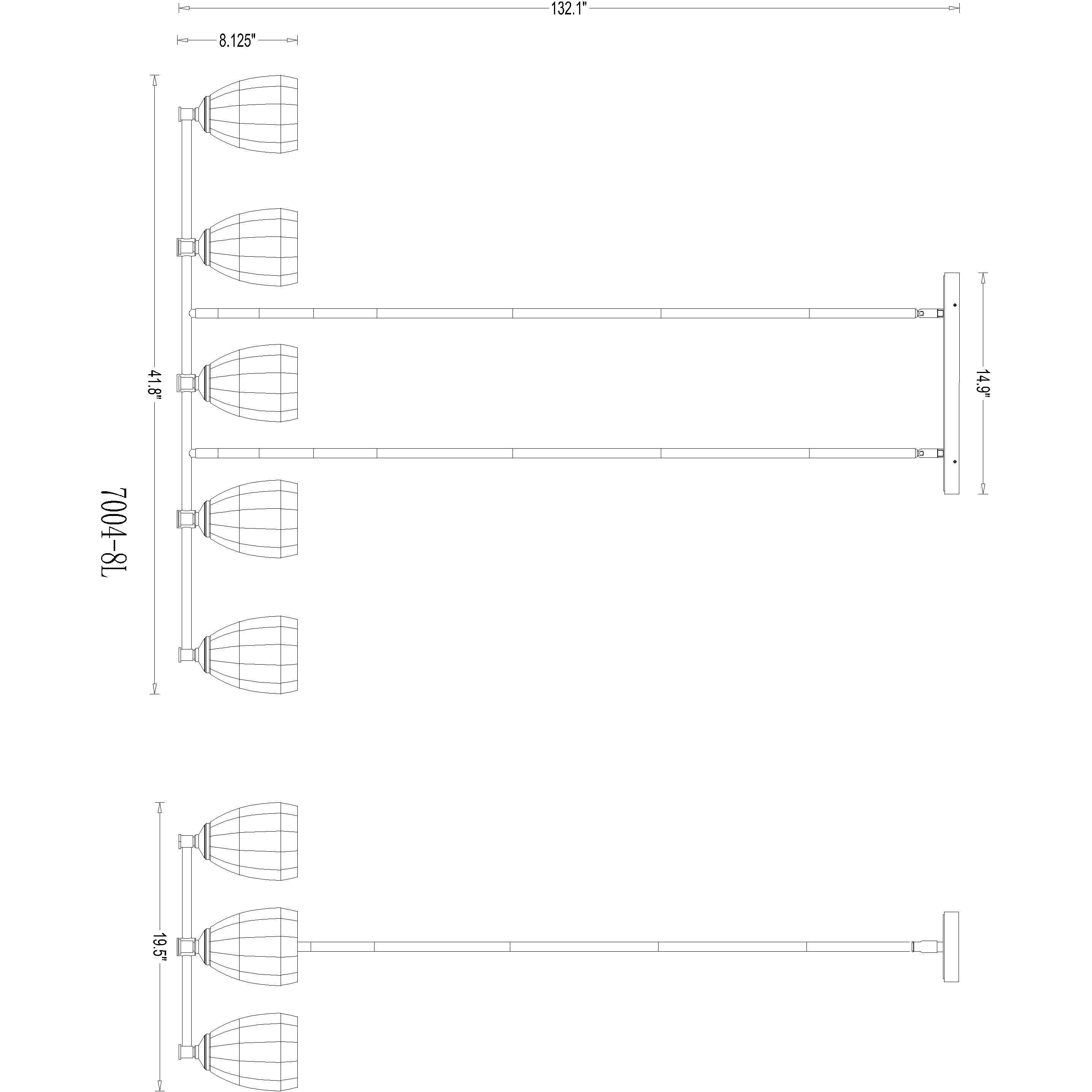 Oren Linear Chandelier Ceiling Light in Matte Black