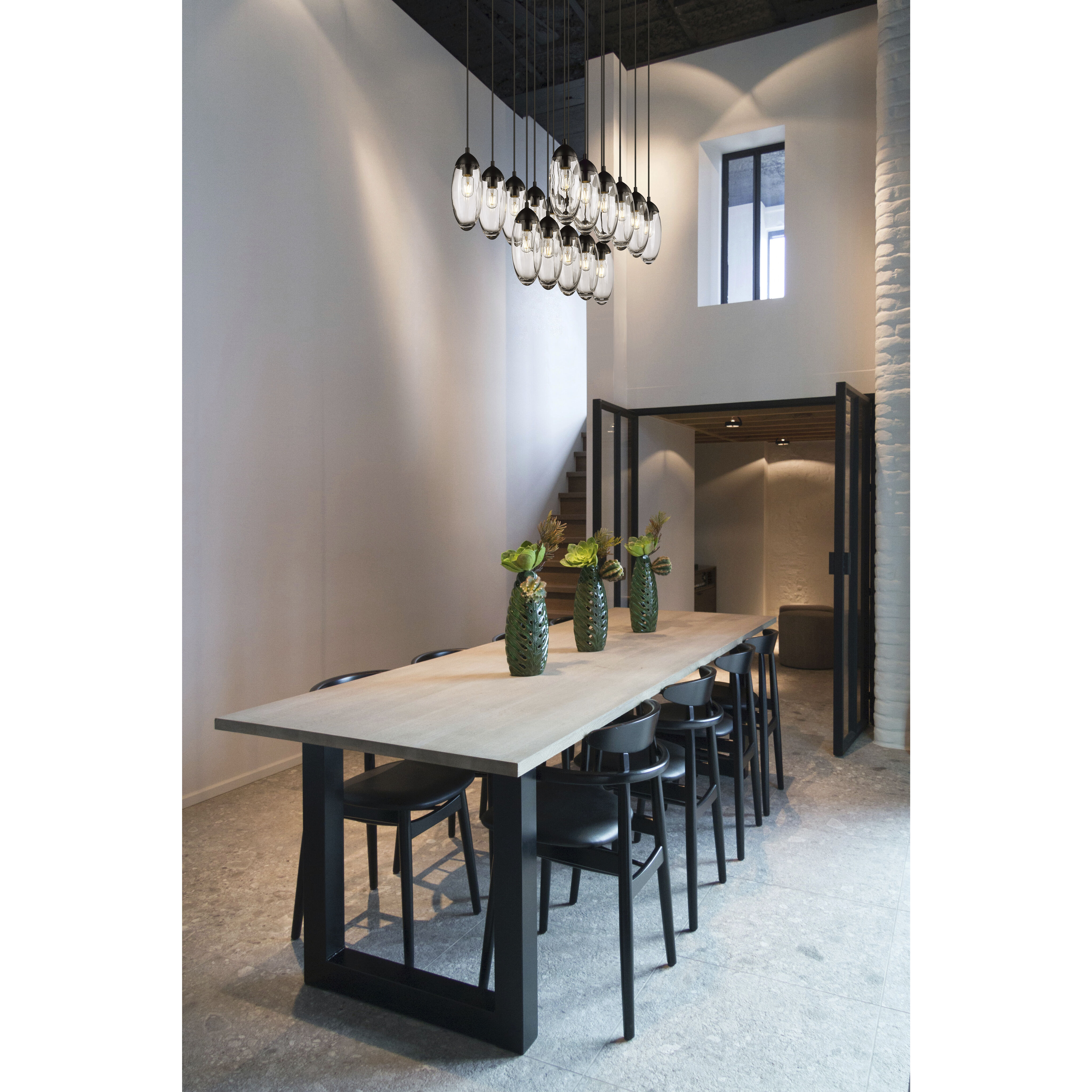 Arden 17 Light 42 inch Matte Black Linear Chandelier Ceiling Light