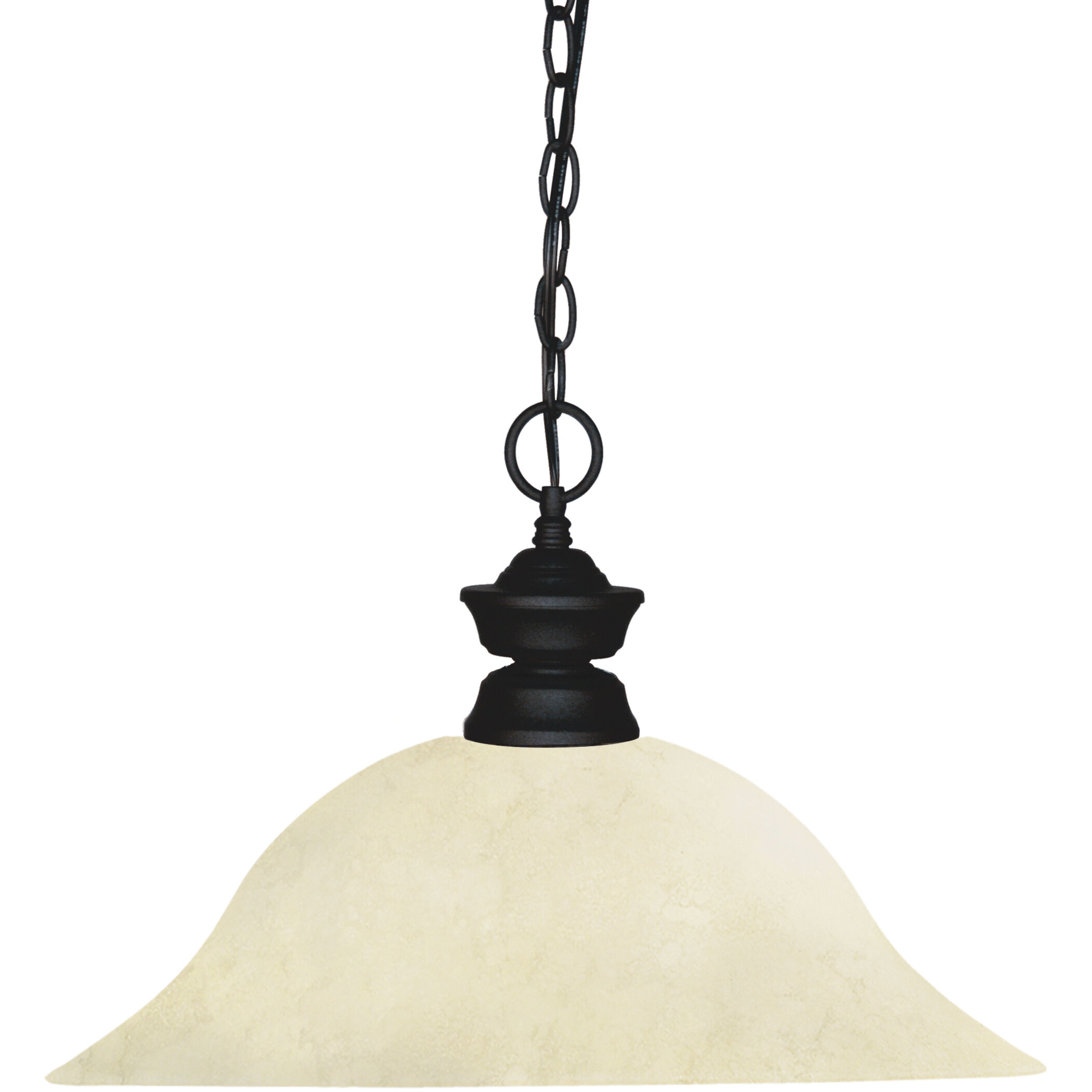 Shark 1 Light 16 inch Matte Black Pendant Ceiling Light in 5.35, Golden Mottle Glass
