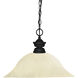 Shark 1 Light 16 inch Matte Black Pendant Ceiling Light in 5.35, Golden Mottle Glass