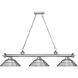 Cordon 3 Light 58 inch Brushed Nickel Billiard Ceiling Light in Brushed Nickel Steel