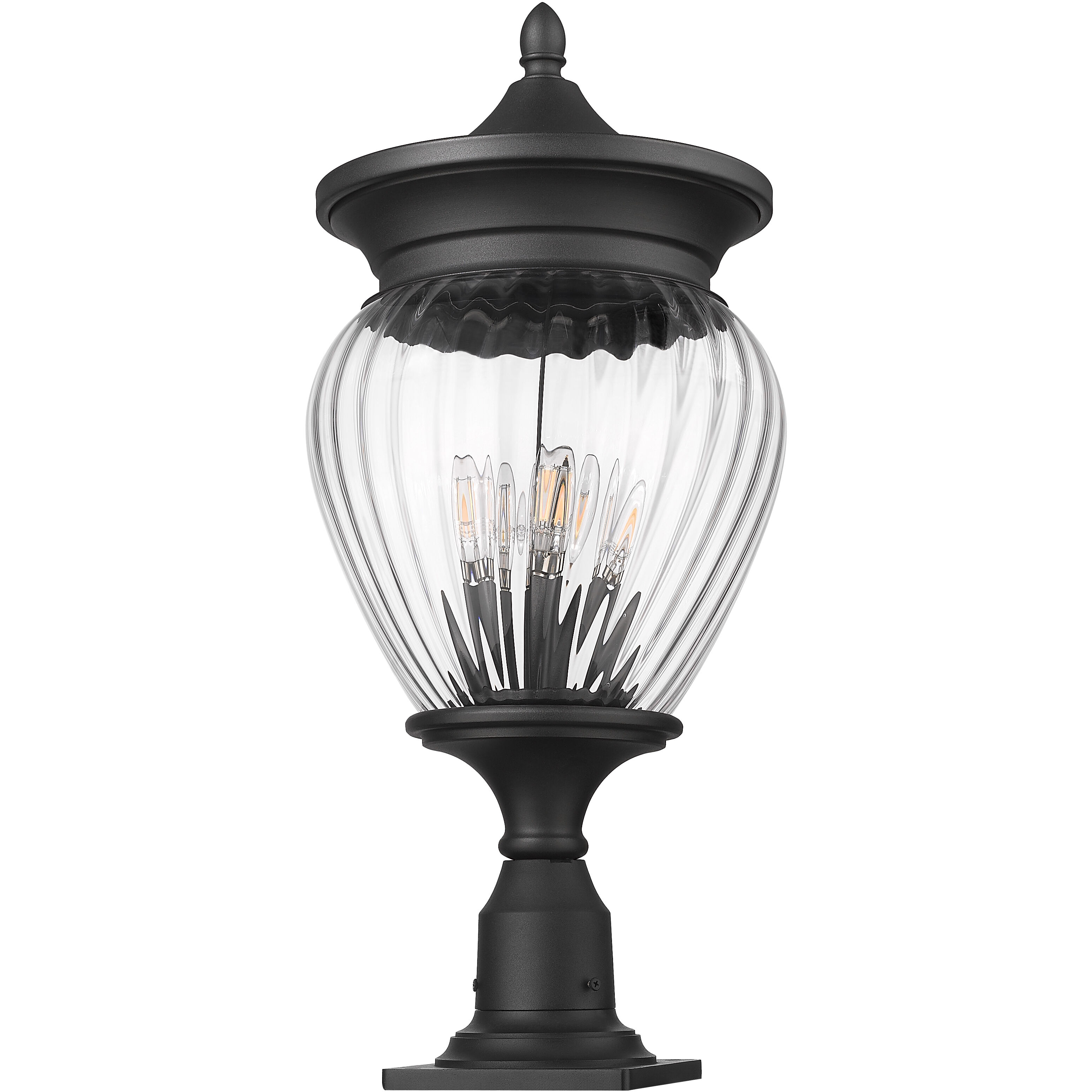 Davina 4 Light 27.25 inch Black Outdoor Pier Mounted Fixture in G9