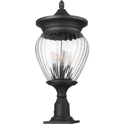 Davina 4 Light 27.25 inch Black Outdoor Pier Mounted Fixture in G9